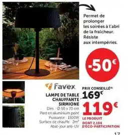 Hyper U LAMPE DE TABLE CHAUFFANTE SIRMIONE offre