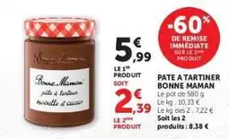 Hyper U Pâte à tartiner Bonne Maman offre