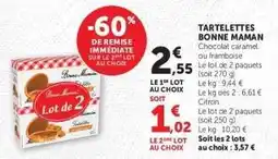 Hyper U TARTELETTES BONNE MAMAN offre