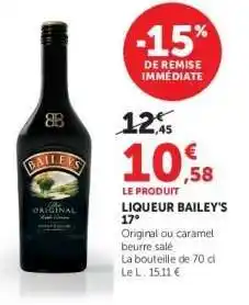 Hyper U Liqueur Bailey's 17° offre