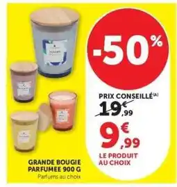 Hyper U GRANDE BOUGIE PARFUMEE 900 G offre