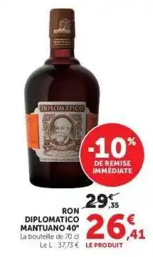 Hyper U RON DIPLOMATICO MANTUANO 40° offre