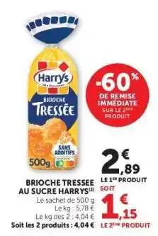 Hyper U Brioche Tressée au Sucre Harrys offre