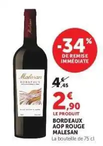 Hyper U Bordeaux AOP Rouge Malesan offre