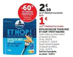 Hyper U EFFILOCHÉS DE THON MSC ET HOP ! PETIT NAVIRE offre