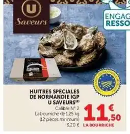 Hyper U Huitres Speciales de Normandie IGP U Saveurs offre