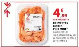 Hyper U CREVETTES CUITES PRIX MINI offre