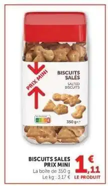Super U Biscuits Sales Prix Mini offre