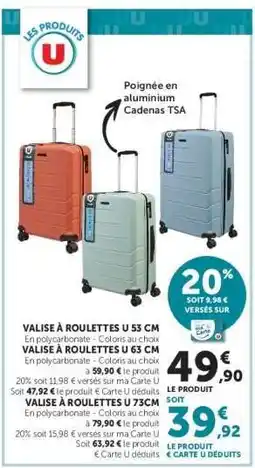 Super U VALISE À ROULETTES U 53 CM offre