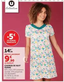Super U CHEMISE DE NUIT FEMME offre