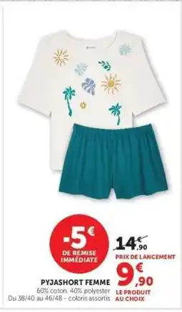 Super U Pyjashort Femme offre