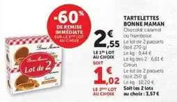 Super U TARTELETTES BONNE MAMAN offre