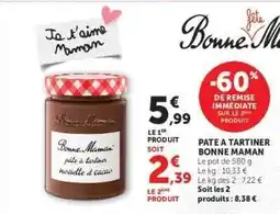 Super U Pâte à tartiner Bonne Maman offre