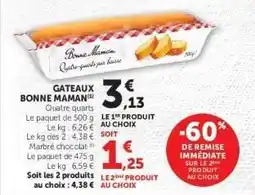 Super U Gateaux Bonne Maman offre