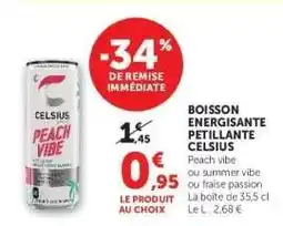 Super U BOISSON ENERGISANTE PETILLANTE CELSIUS offre