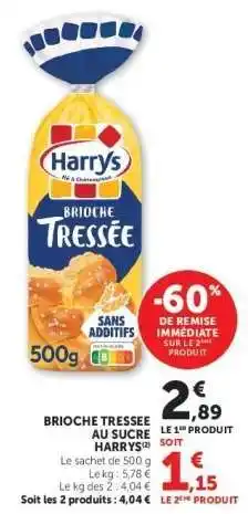 Super U BRIOCHE TRESSÉE AU SUCRE HARRY'S offre