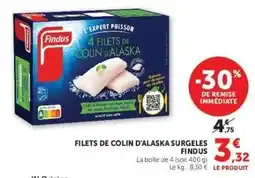 Super U Filets De Colin D'alaska Surgelés Findus offre