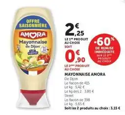 Super U Mayonnaise AMORA offre