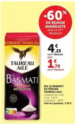 Super U Riz Le Basmati Du Penjab Taureau Ailé offre