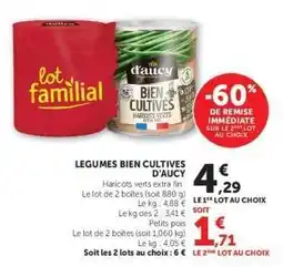 Super U Légumes Bien Cultivés d'Aucy offre
