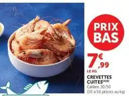 Super U CREVETTES CUITES offre
