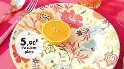 E.Leclerc Assiette plate jaipur multicolore en grès offre