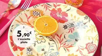 Assiette plate jaipur multicolore en grès