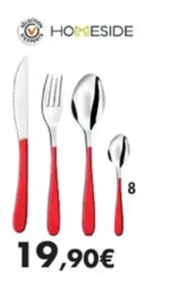 E.Leclerc Ménagère 24 pièces margaux rouge en inox offre