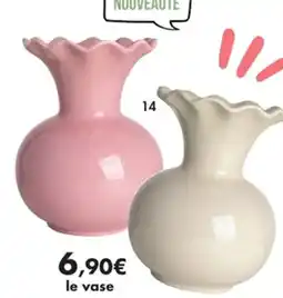 E.Leclerc Vase flora rose ou écru en céramique offre