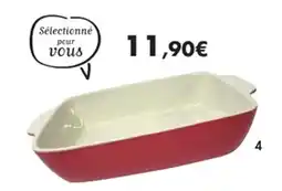 E.Leclerc Plat rectangulaire rouge en grès céramique offre