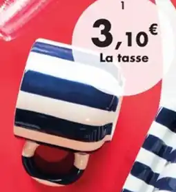 E.Leclerc Tasse Rayures bleu blanc en dolomite offre
