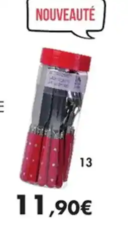 E.Leclerc Ménagère 24 pièces troquet rouge en inox offre