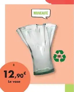 E.Leclerc Vase en verre 100% recyclé transparent offre