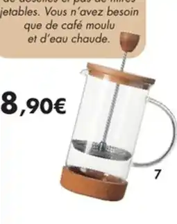 E.Leclerc Cafetière à piston en verre et bambou offre