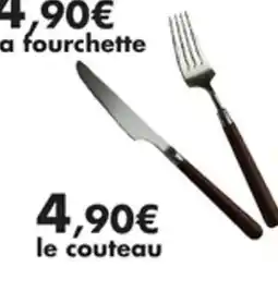 E.Leclerc Couverts nature manche bois véritable couteau de table offre
