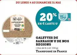 Hyper U Galettes de sarrasin u de nos regions offre