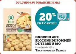 Hyper U Gnocchi aux flocons de pommes de terre u bio offre