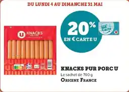 Hyper U Knacks pur porc u offre