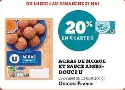 Hyper U Acras de morue et sauce aigre douce u offre