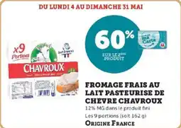 Hyper U Fromage frais au lait pasteurise de chevre chavroux offre