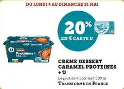 Hyper U Creme dessert caramel proteines +u offre
