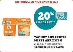 Hyper U Yaourt aux fruits mixes abricot u offre