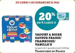 Hyper U Yaourt a boire saveur fraise framboise vanille u offre