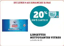 Hyper U Lingettes nettoyantes vitres offre