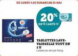 Hyper U Tablettes lave vaisselle tout en 1 u offre