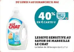 Hyper U Lessive sensitive au savon de marseille le chat offre