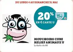 Hyper U Mouchoirs cube relief animaux u offre