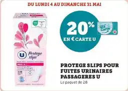 Hyper U Protege slips pour fuites urinaires passageres u offre