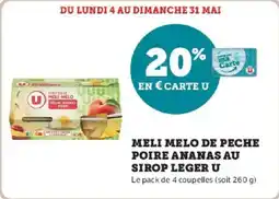 Hyper U Meli melo de peche poire ananas au sirop leger u offre
