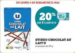 Hyper U Stikeo chocolat au lait u offre